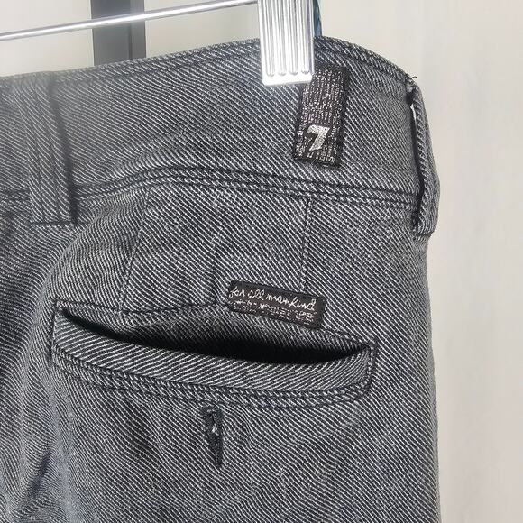 7 For All Mankind Gray Flared Pants Cotton Blend Size 27 Bell Bottom - Picture 4 of 4